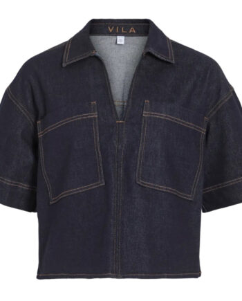 Vila Dame Top Vileva - Dark Blue Denim