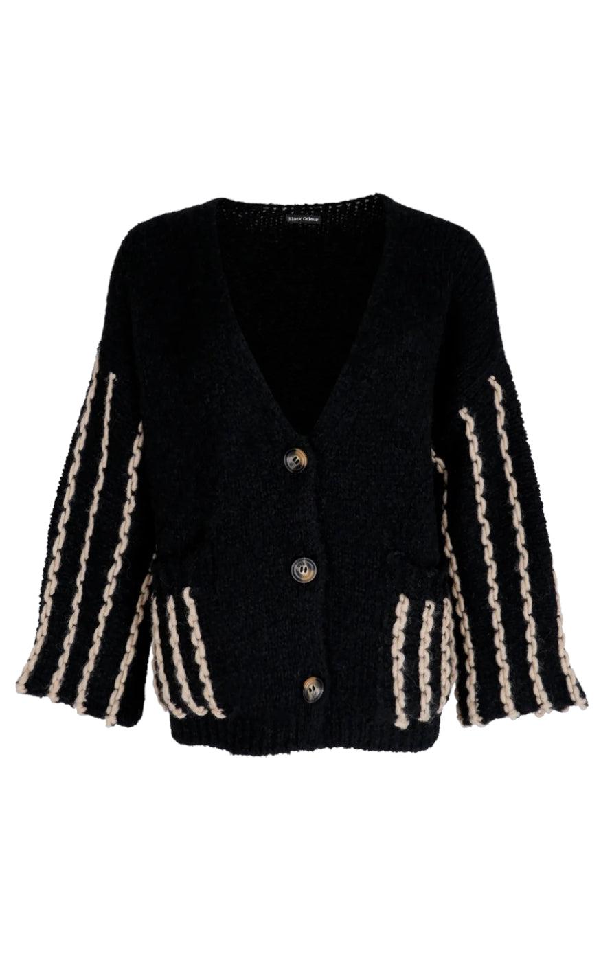 Black Colour Cardigan - Augusta - Black