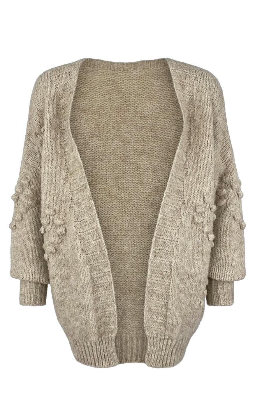 Black Colour Cardigan - Carli - Creme