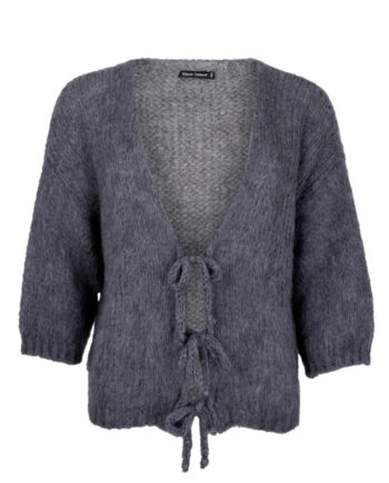 Black Colour Cardigan - Casey - Grey
