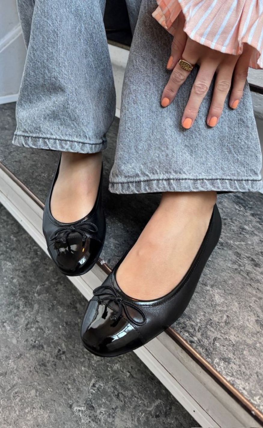Copenhagen Shoes Ballerina - Like Moving Patent Toe - Black Patent