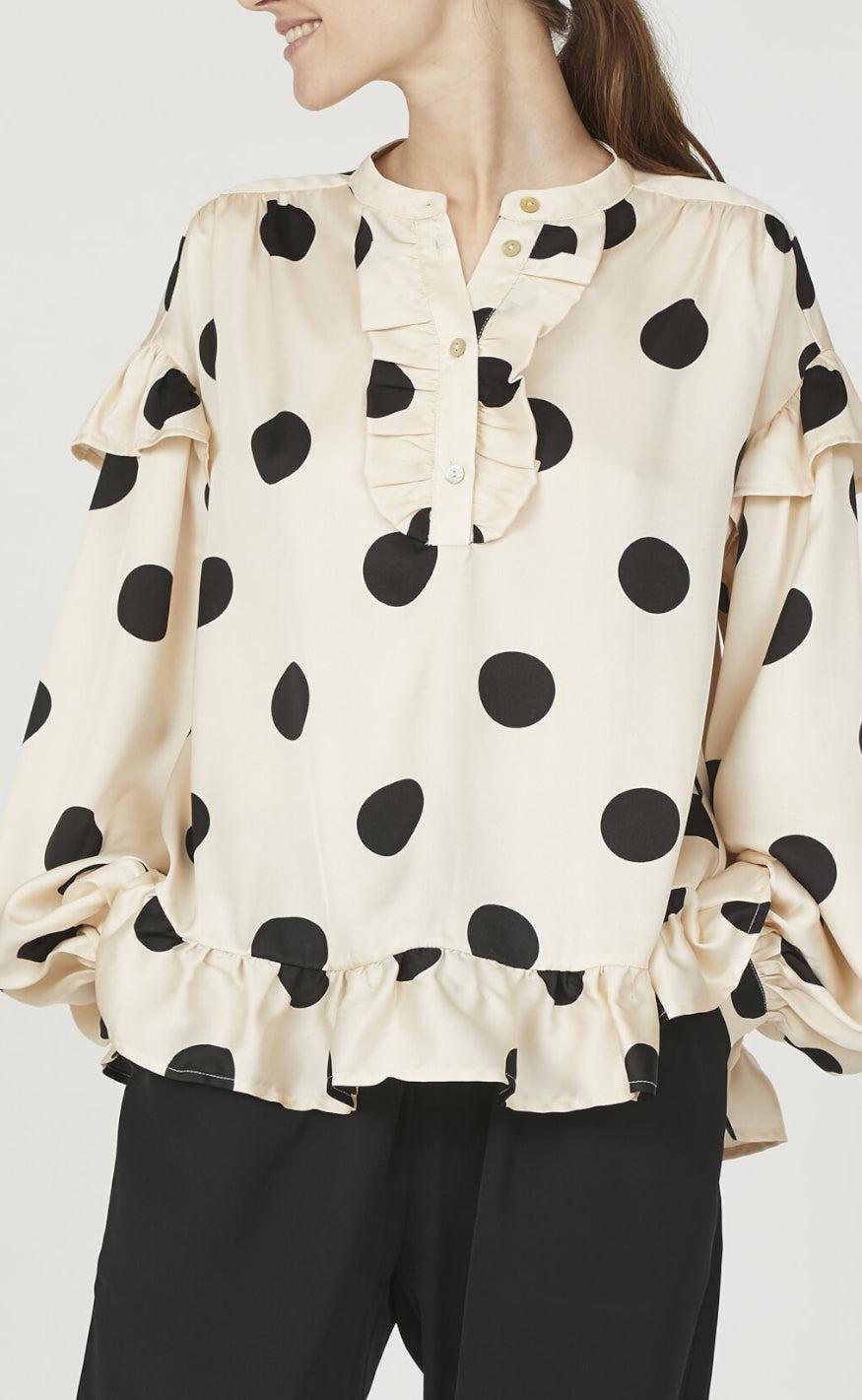 Love & Divine Bluse - Love1034-4  - Cream Dot