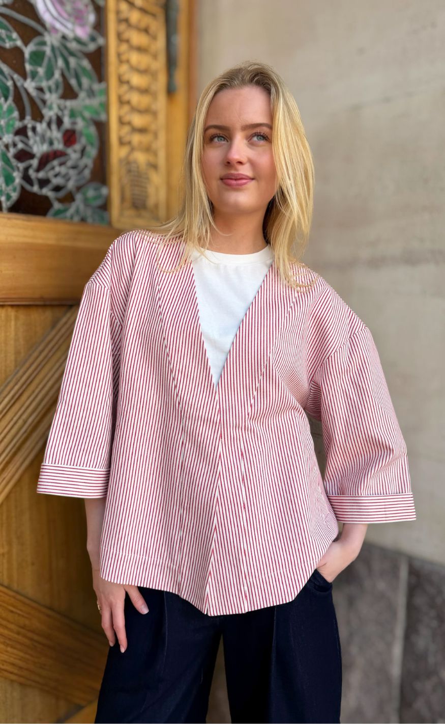 Love & Divine Cardigan - Love1521 - Red Stripes