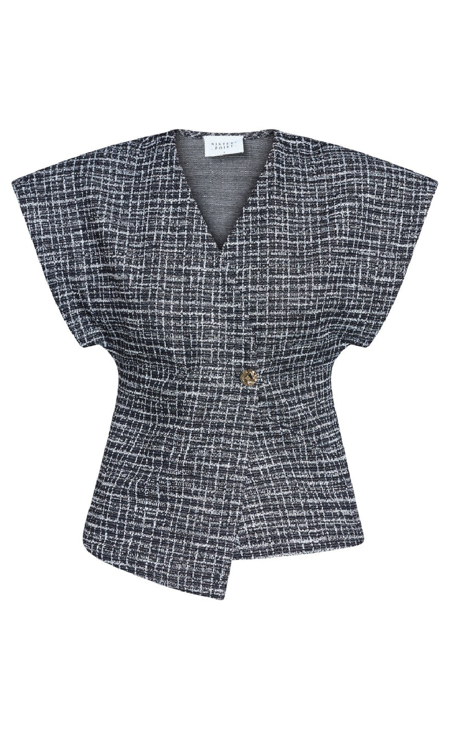 **aktiver Ikke** Sisters Point Vest - Gevela - Black Check** Aktiver Ikke**