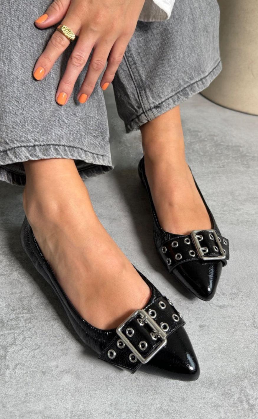 Copenhagen Shoes Ballerina - The Reason Why  - Black Patent