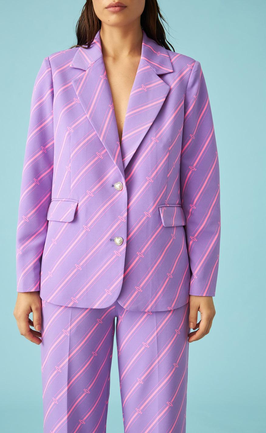 Cras Blazer - Amy - Mono Stripe Purple