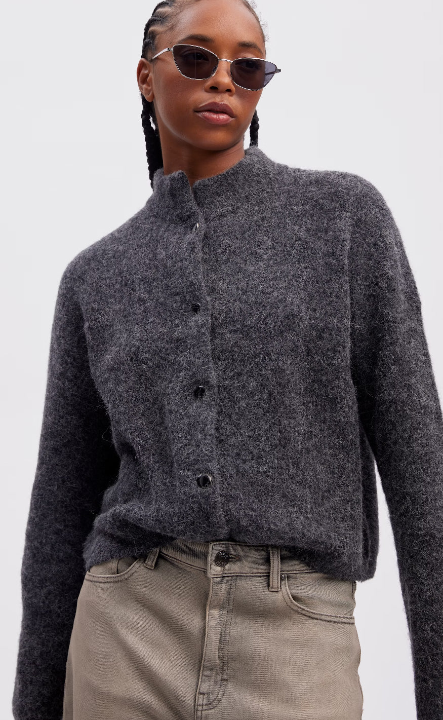Gestuz Cardigan Alpha Charcoal Melange