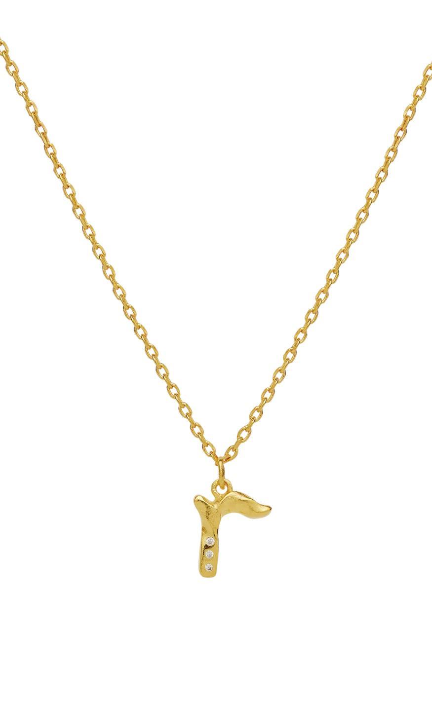 Maanesten Halskæde   Alphabet Gold Colour