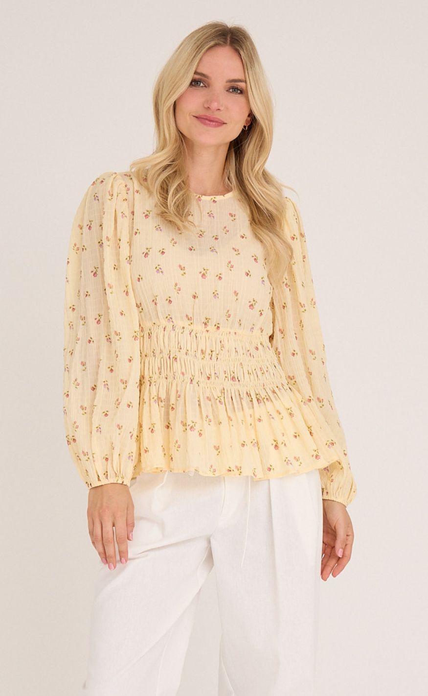 A-view Bluse - Elinor - Pale Yellow