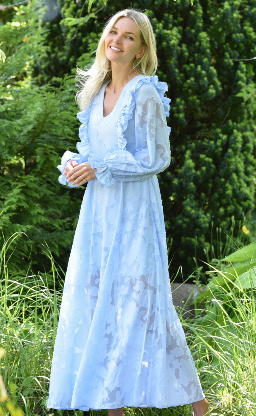 A-view Kjole - Floretta Maxi - Light Blue