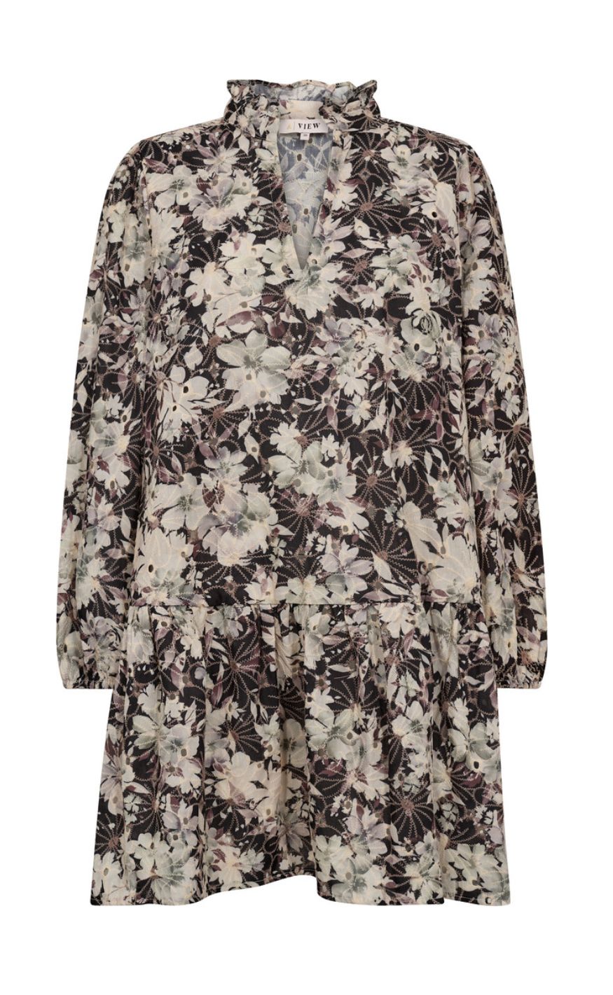 A-view Kjole - Grete - Black/ Off White