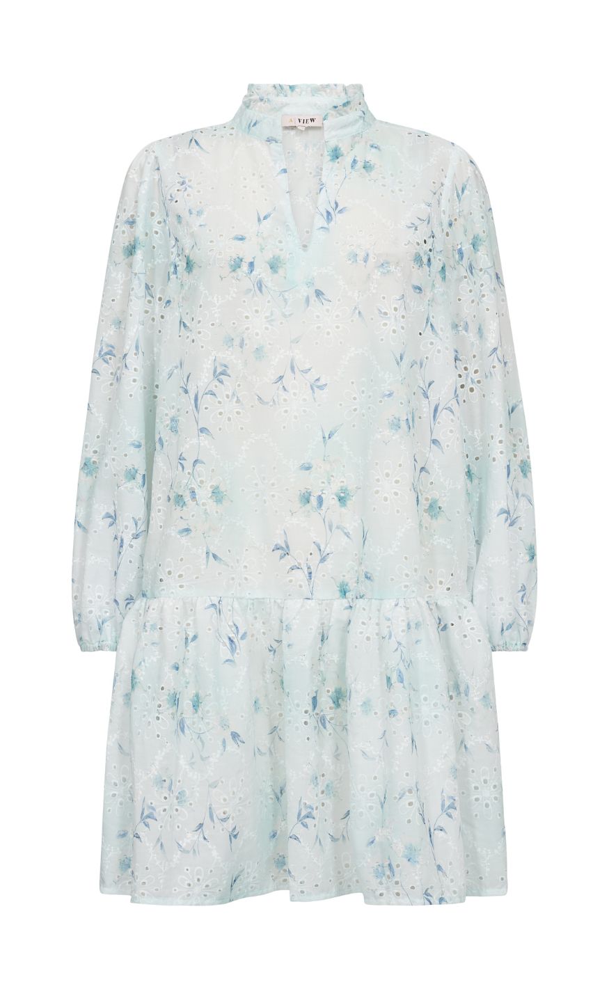 A-view Kjole - Grete - Blue/white