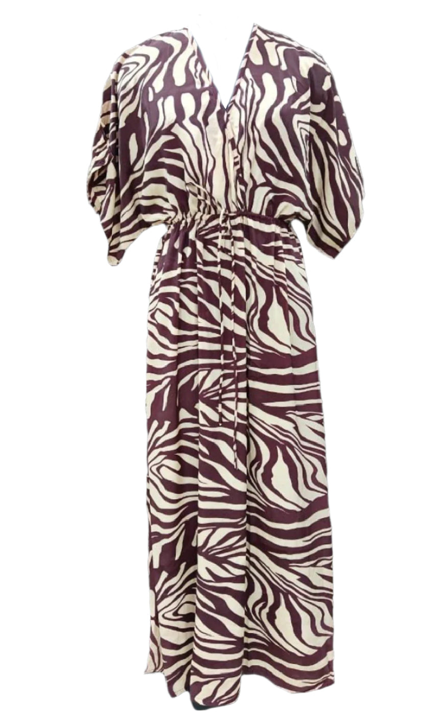 **aktiver Ikke** Black Colour Kjole - Luna - Berry Zebra **aktiver Ikke**