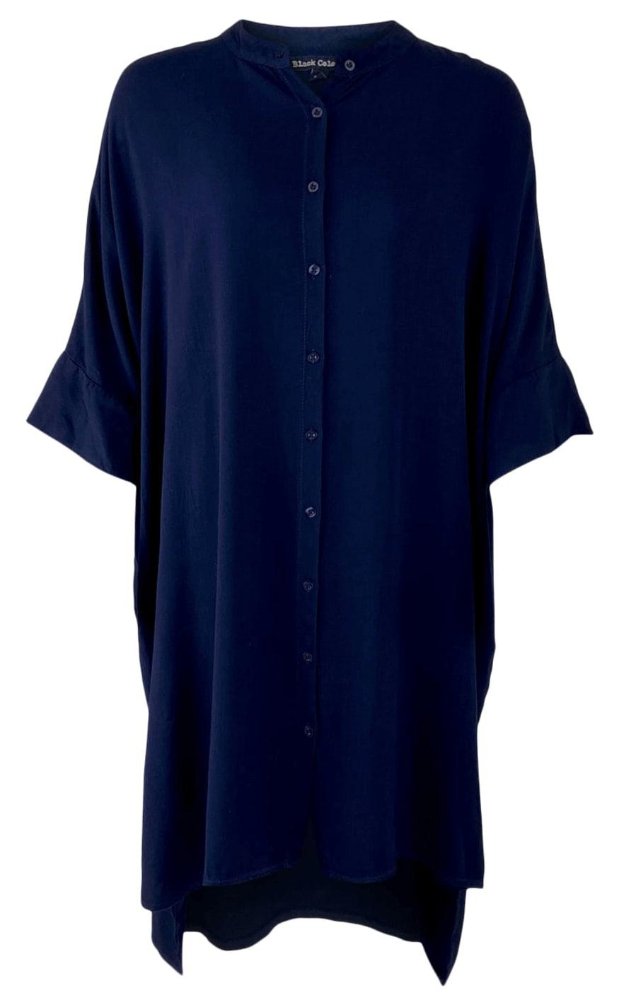 Black Colour Bluse -  Isolde Oversized - Navy