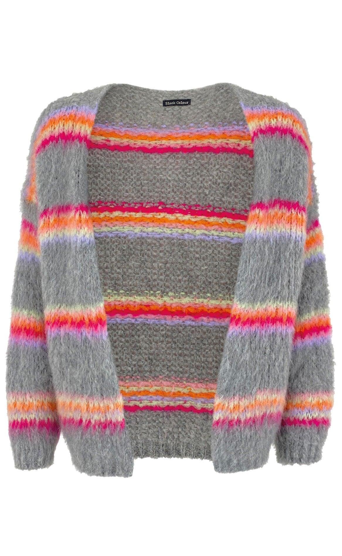 Black Colour Cardigan - Tiffany - Grey