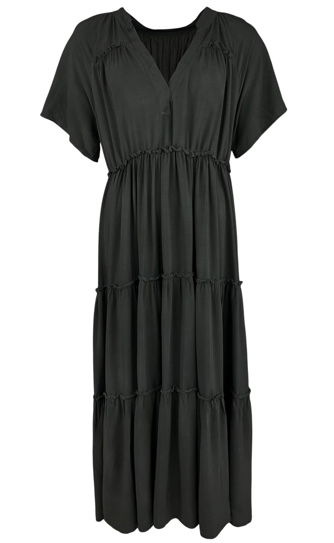 Black Colour Kjole - Ada Maxi Boho - Black
