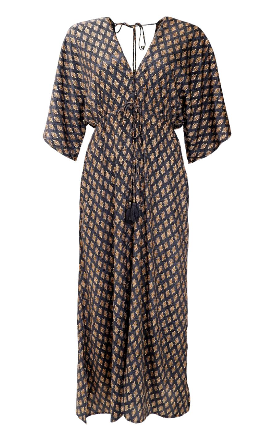 Black Colour Kjole - Luna Double V-neck - Savannah Grey