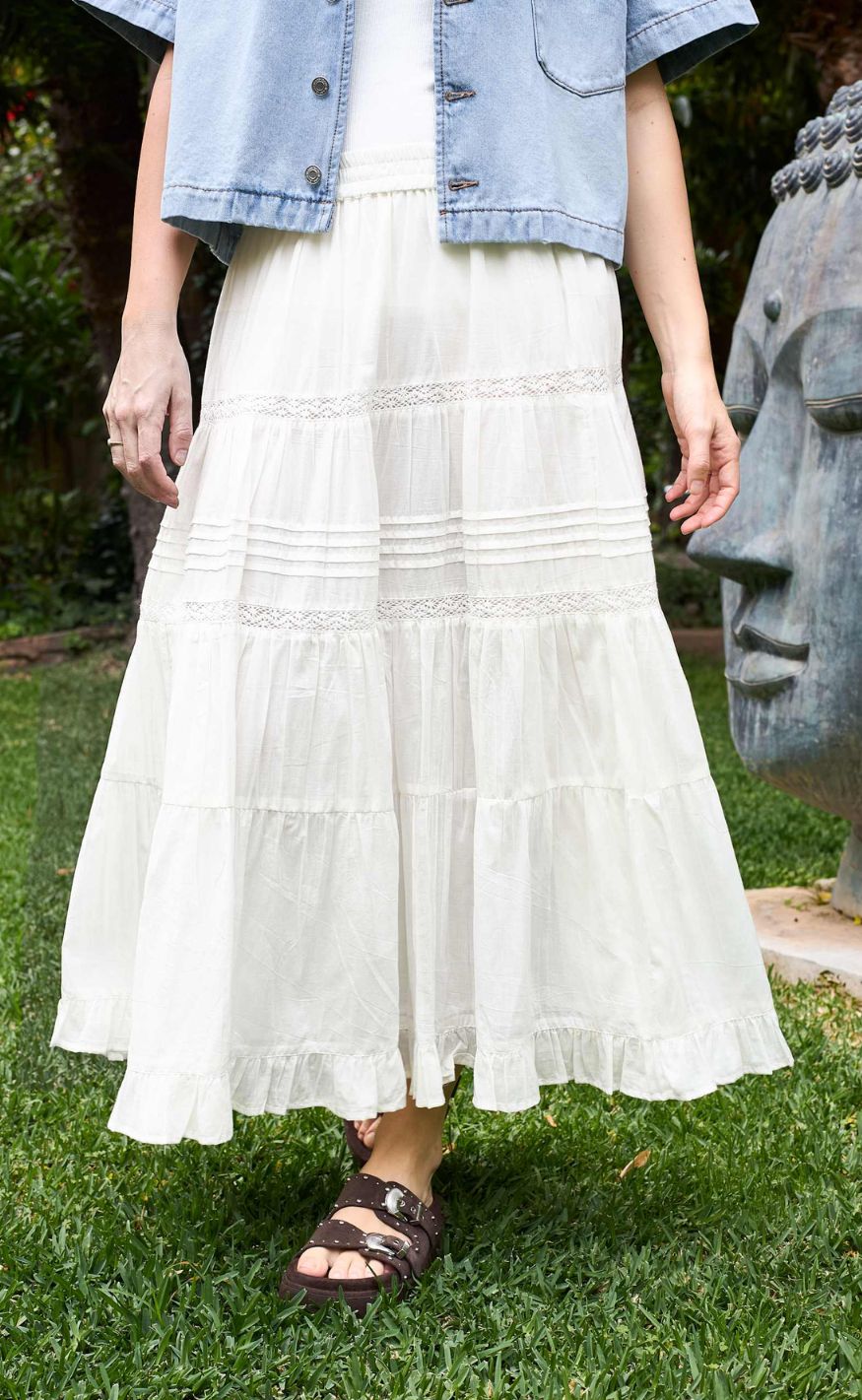 Black Colour Nederdel - Harriet - Off White