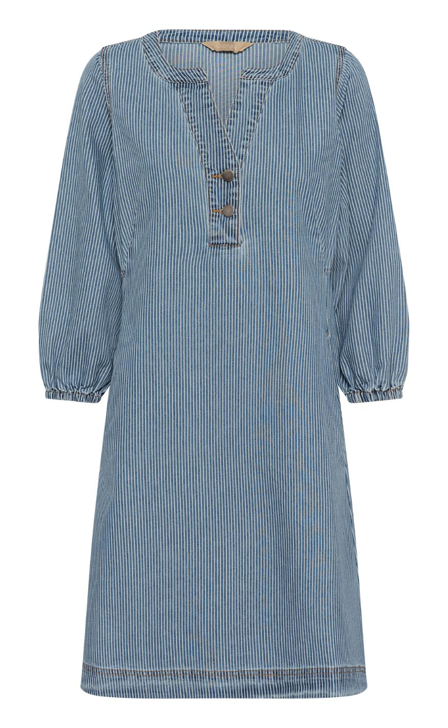 Culture Kjole - Ayna - Blue/white Stripe