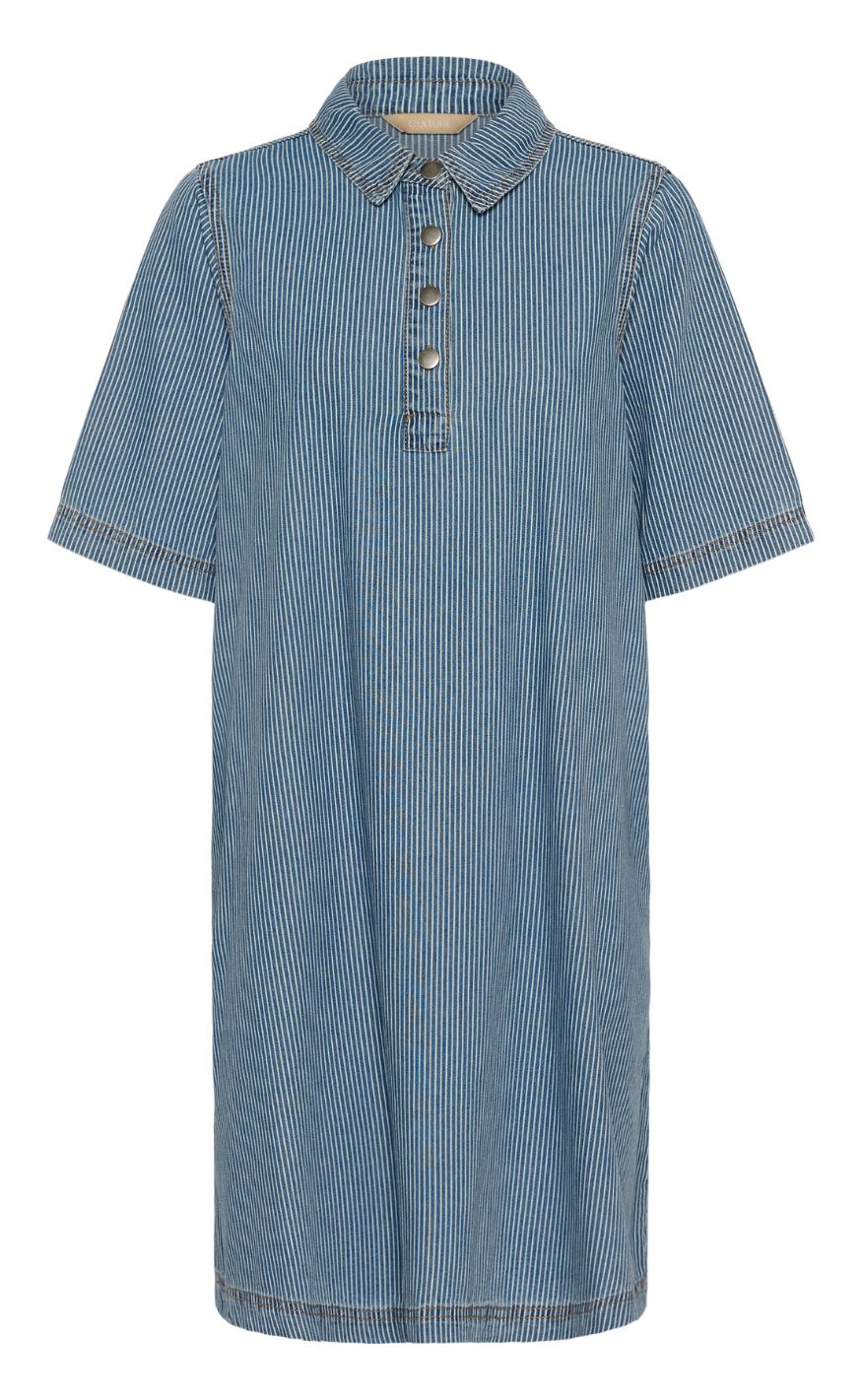 Culture Kjole - Uayna Ss - Blue/white Stripe