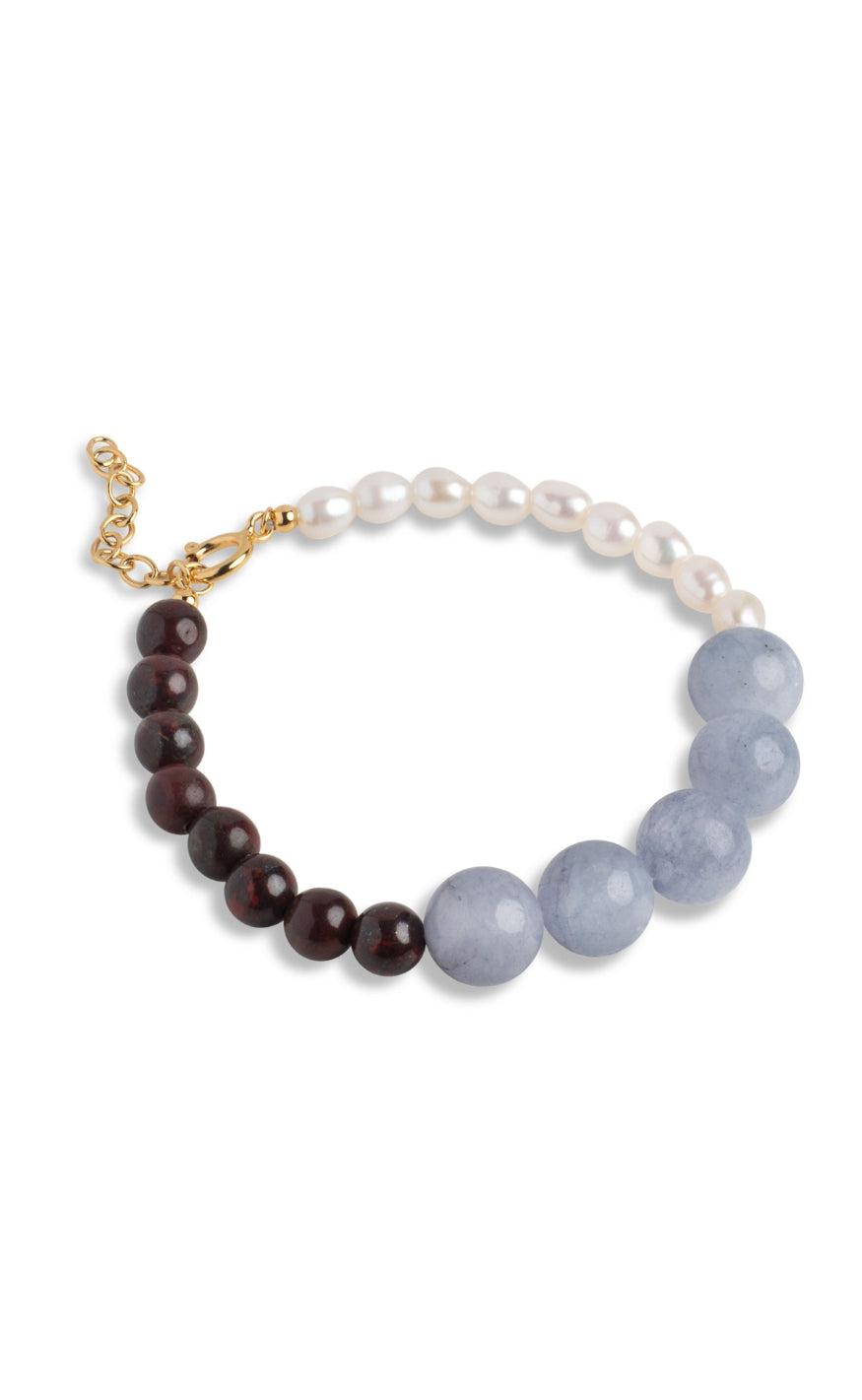 Enamel Copenhagen Armbånd - Marli - Pearls/light Grey/brown