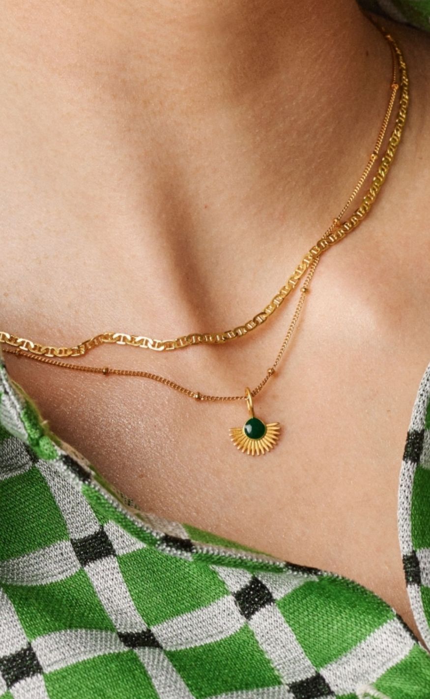 Enamel Copenhagen Halskæde - Soleil - Petrol Green