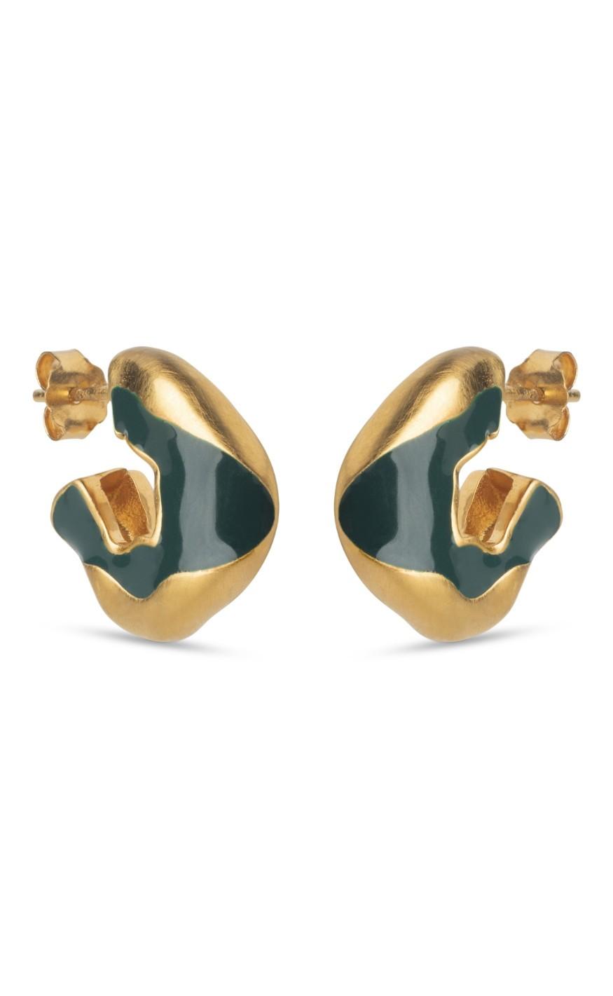 Enamel Copenhagen øreringe - Amelia - Petrol Green