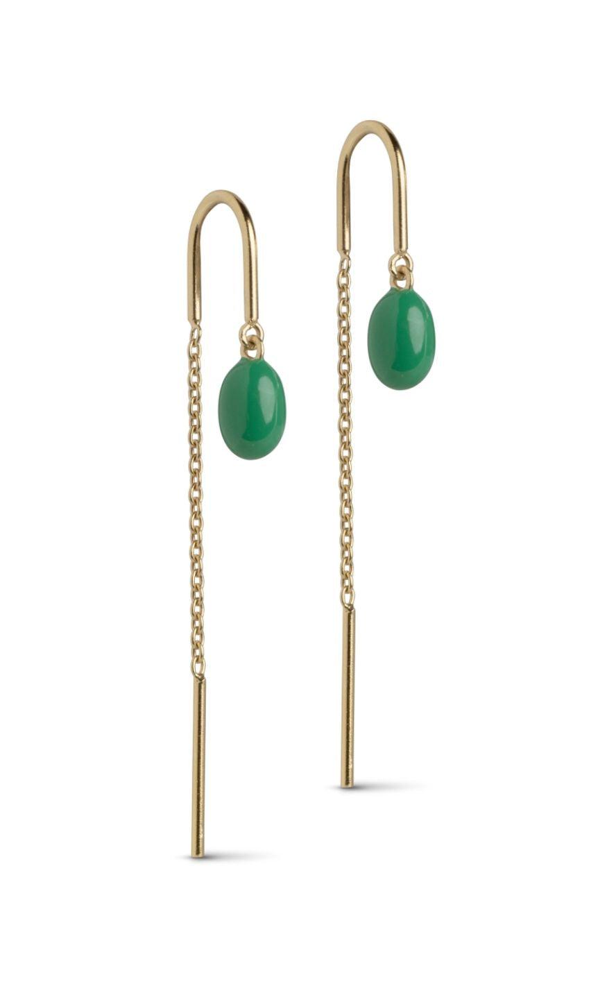 Enamel Copenhagen øreringe - Eleanor - Grass Green