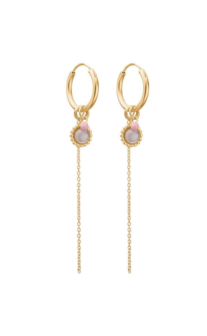 Enamel Copenhagen øreringe / Hoops - Charming - Grey Moonstone
