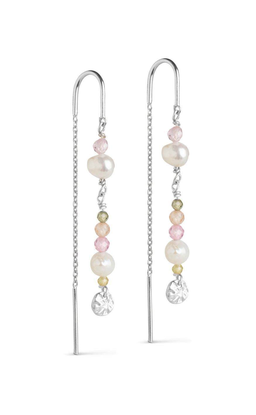 Enamel Copenhagen øreringe - Sofia - Light Pink/kahki Green/peach/pearl
