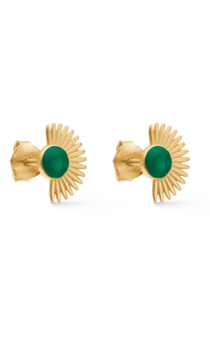 Enamel Copenhagen øreringe / Stud - Soleil - Petrol Green