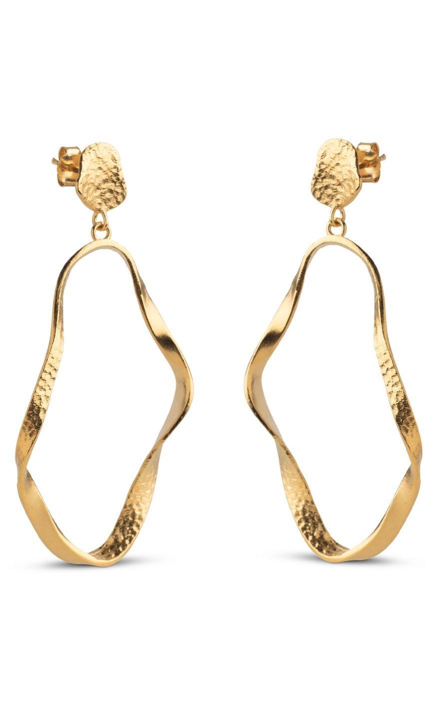 Enamel ørering - Aloma Large - Gold Colour