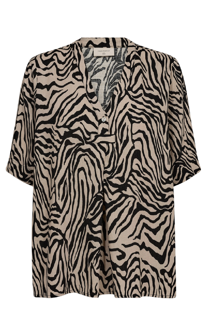 Freequent Bluse - Larin - Simply Taupe W. Black