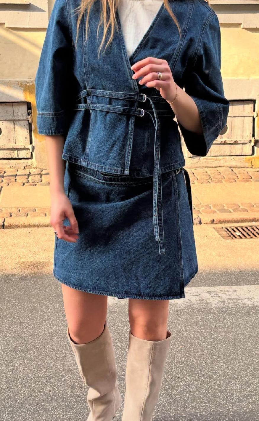 Global Funk Bluse - Merie Ss - Vintage Blue Wash
