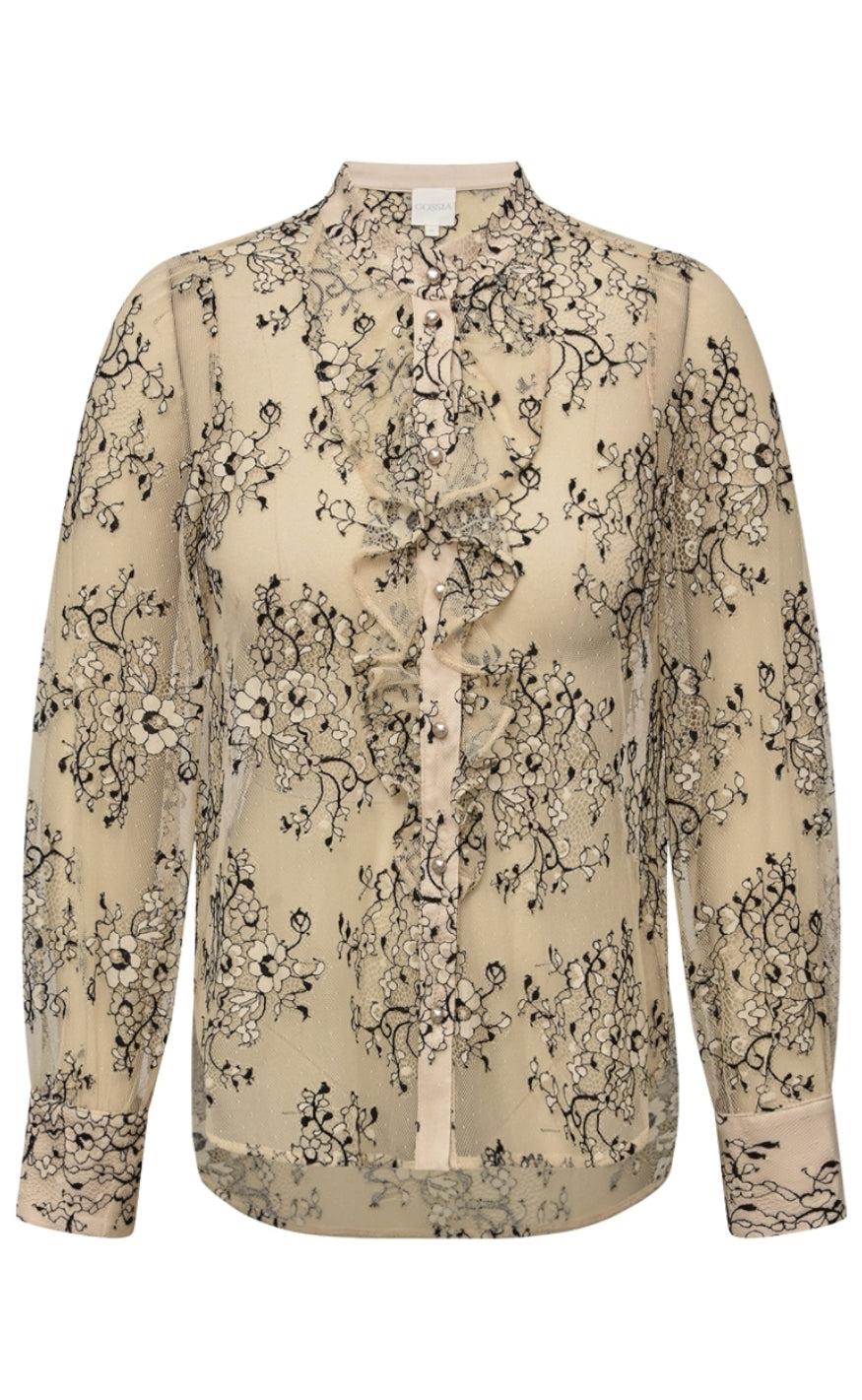 Gossia Bluse - Angelica - Creme/black
