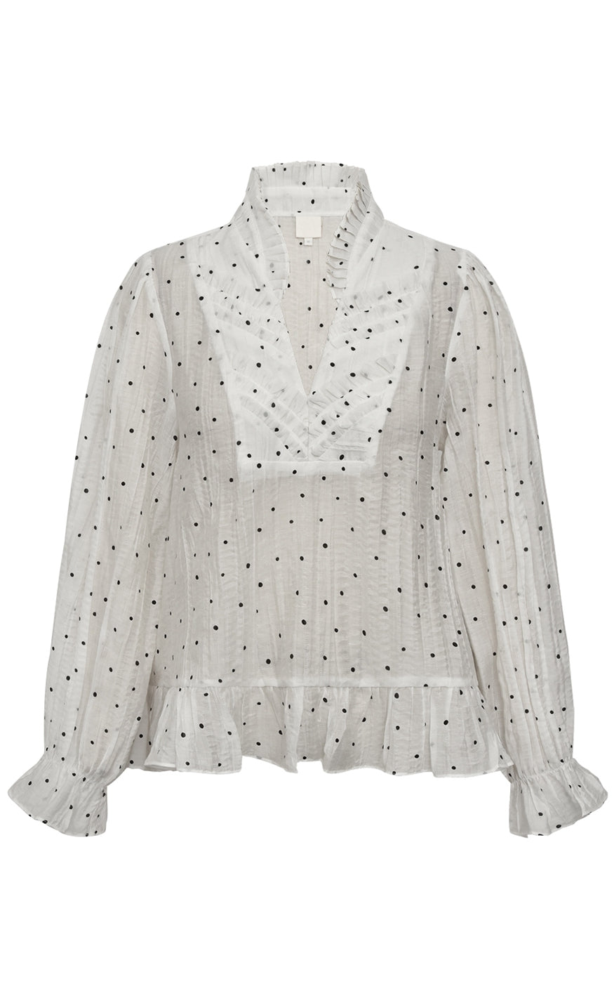 Gossia Bluse - Nazil Lullo - Off-white/black Dots