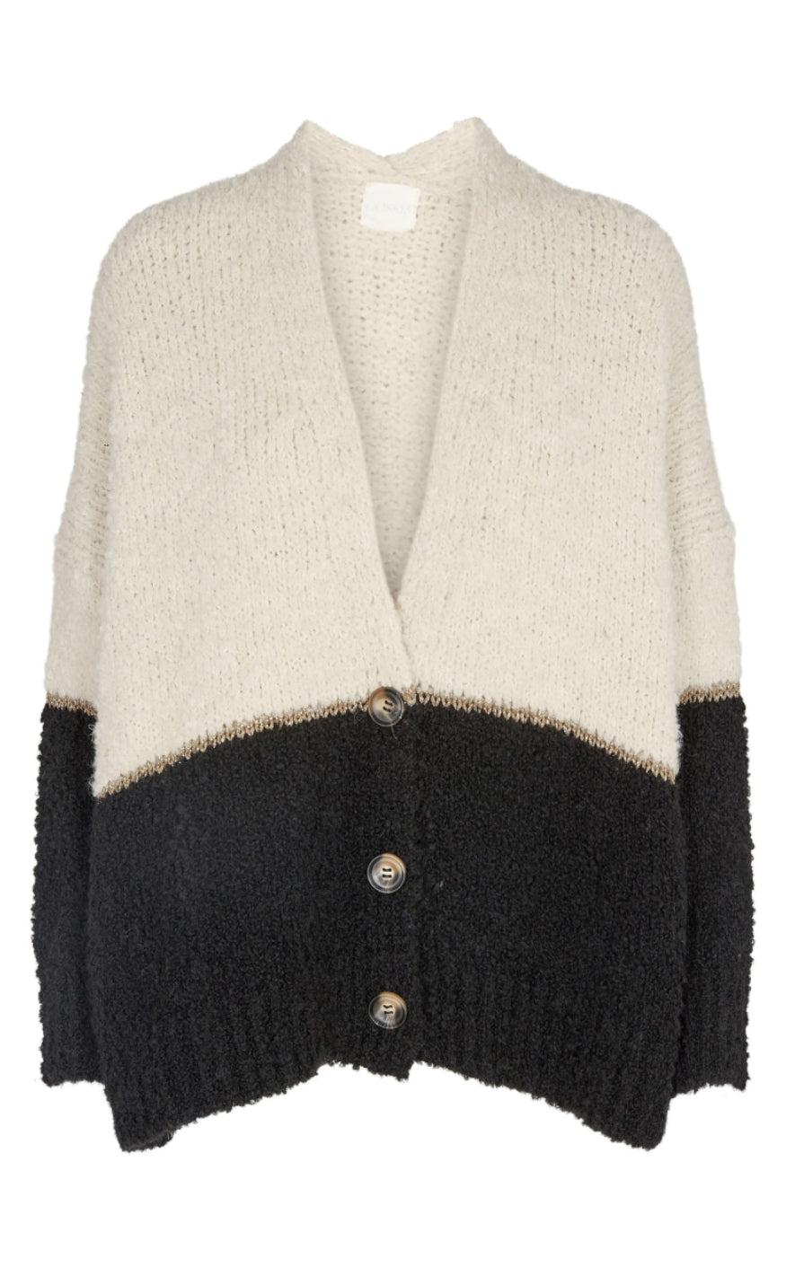 Gossia Cardigan - Asha  - Creme Black Stripe