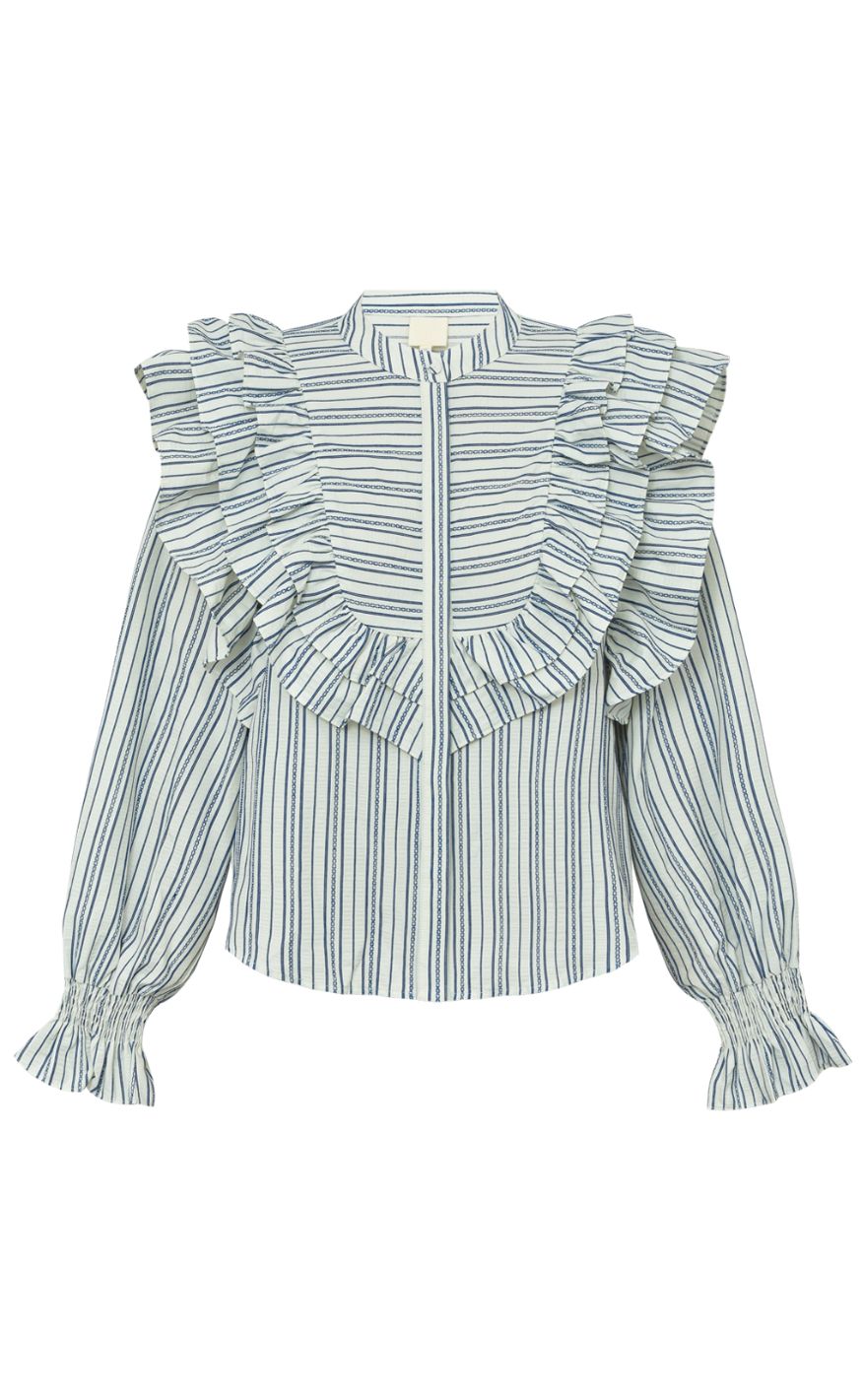 Gossia Skjorte - Coco - Blue/offwhite Stripes