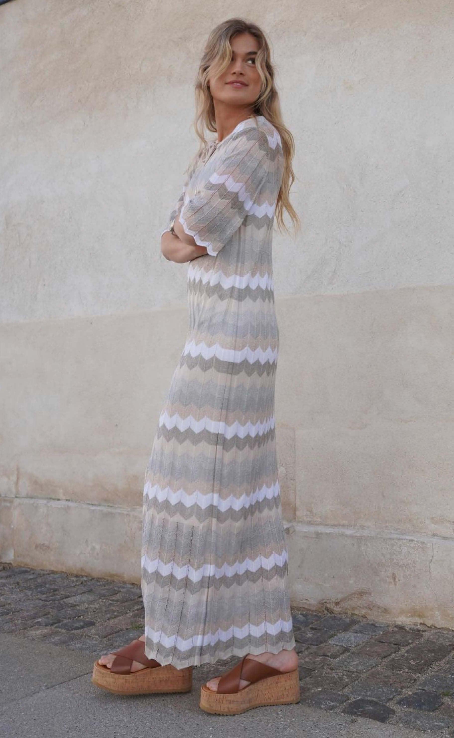 Gustav Kjole -  Honey Knit - Grey/pearl