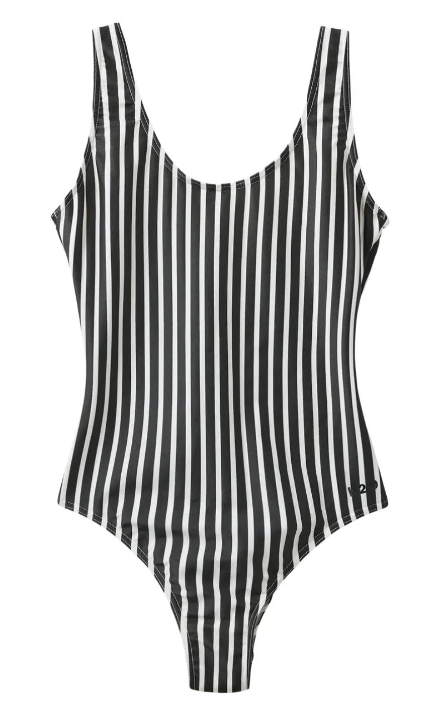H2o Badedragt - Stripe Swim - Black