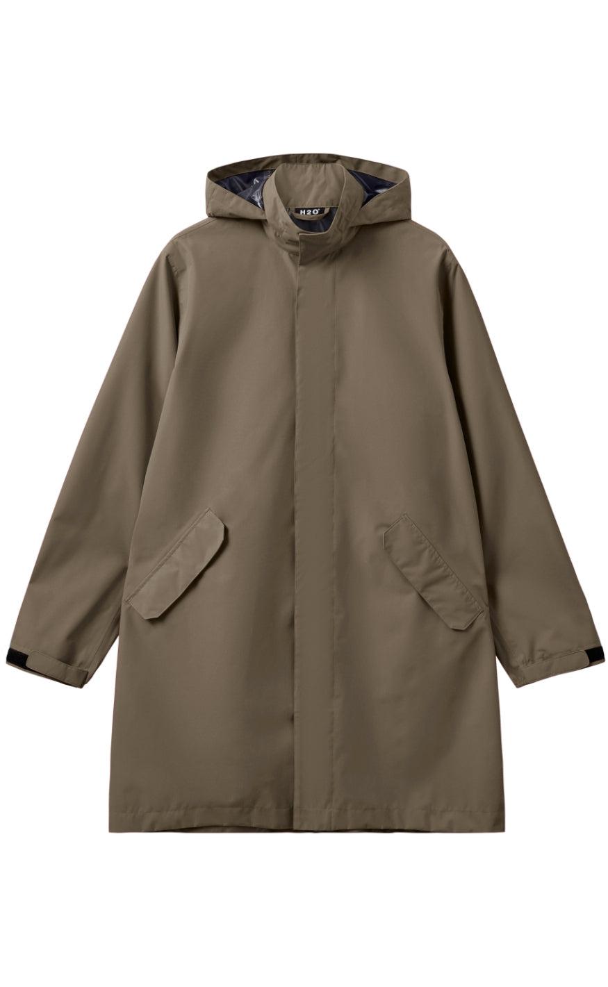 H2o Regnjakke - Rømø Long Unisex - Dusty Oak