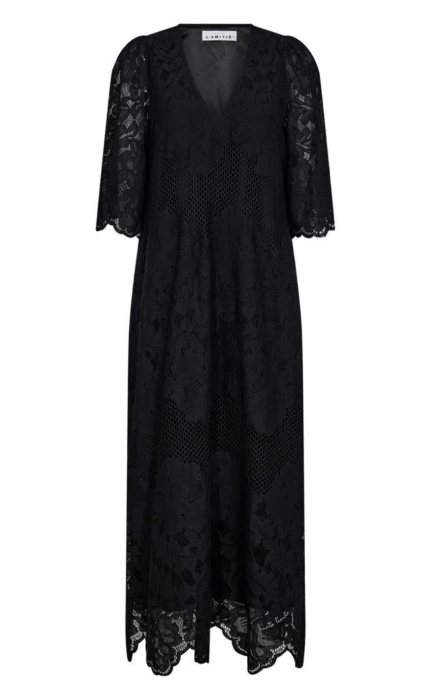 Haute L'amitié Kjole - Curvey Lace Hem - Black