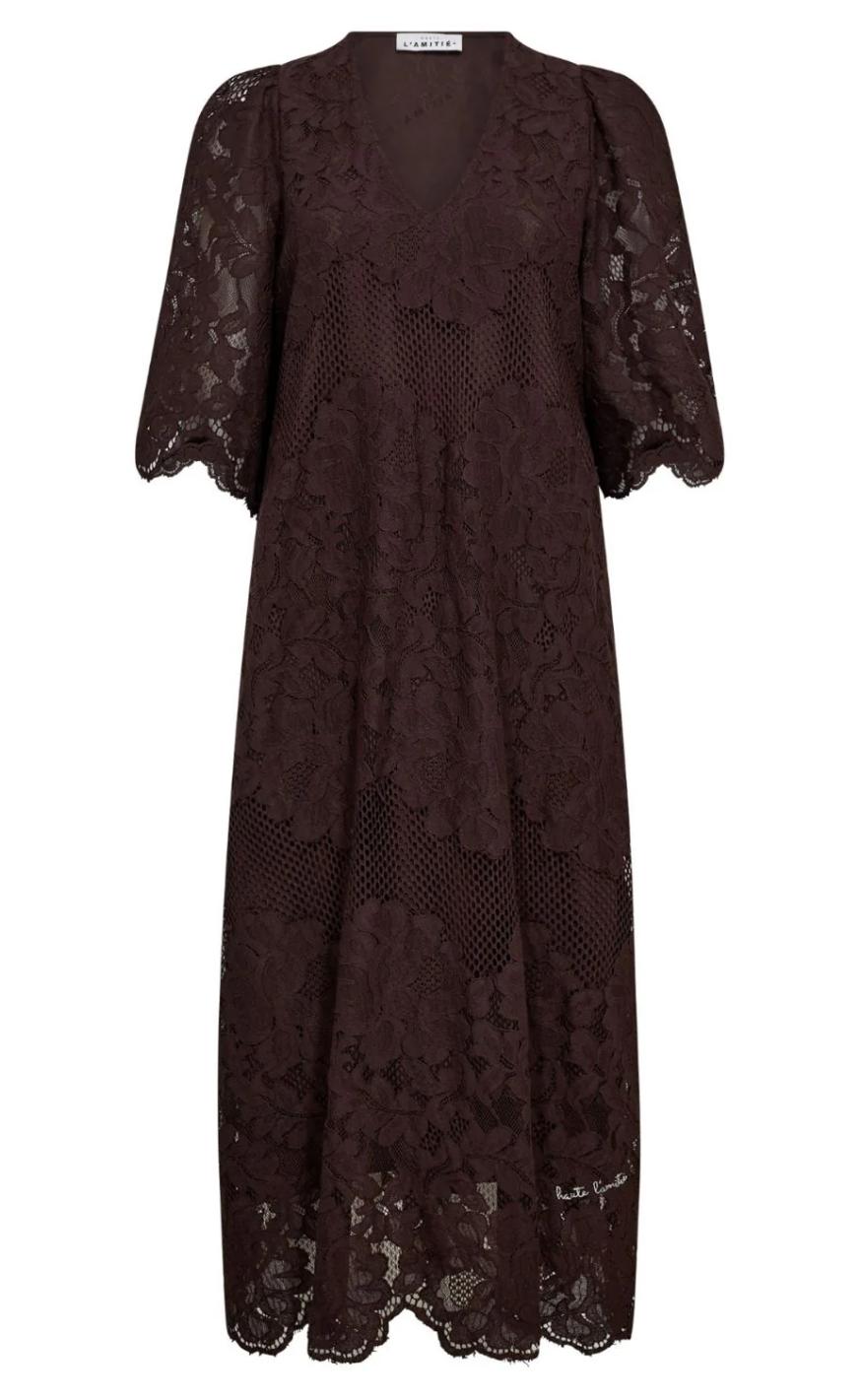 Haute L'amitié Kjole - Curvey Lace Hem - Mocca