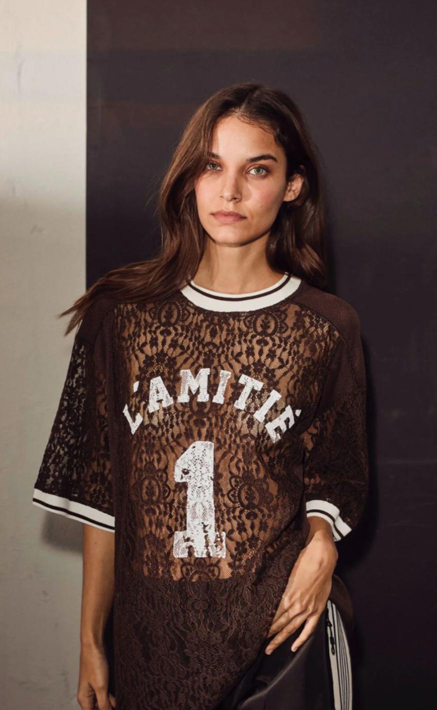 Haute L'amitié T-shirt - Lace Football - Mocca