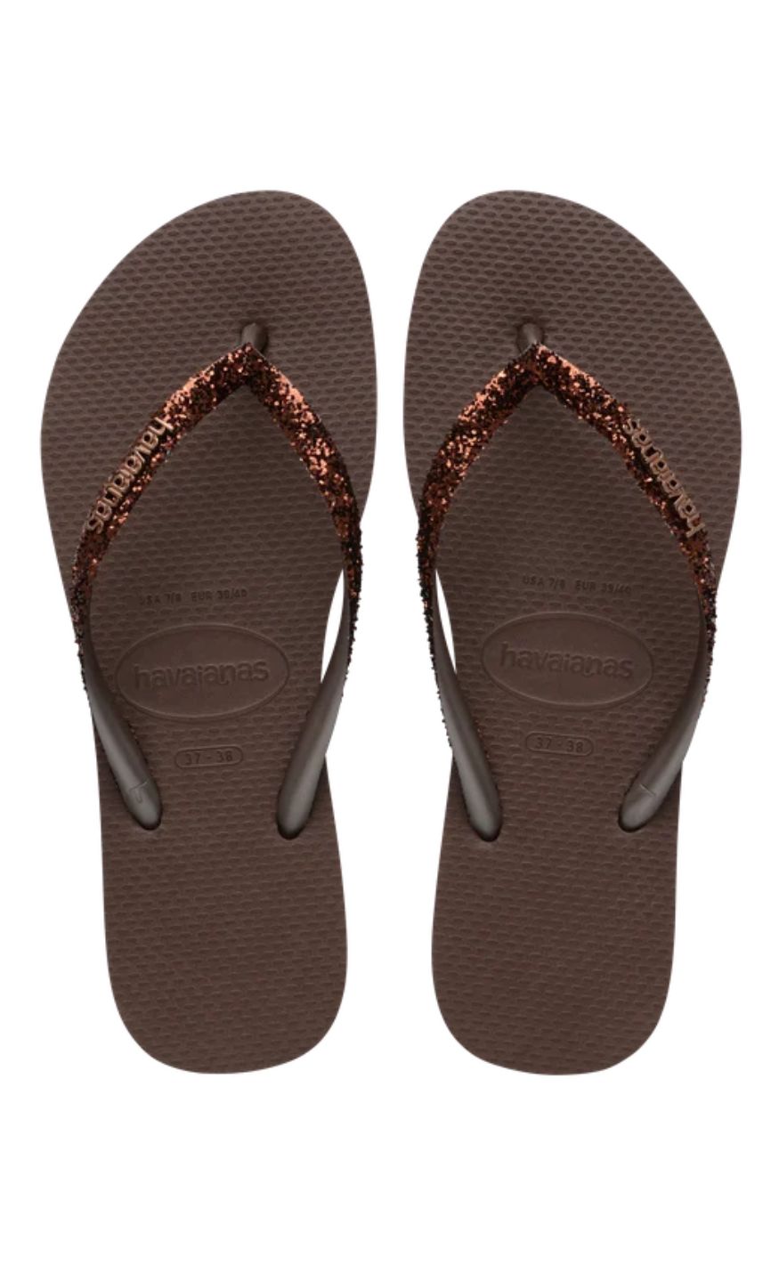Havaianas Klipklapper / Sandal - Slim Glitter Ii - Dark Brown