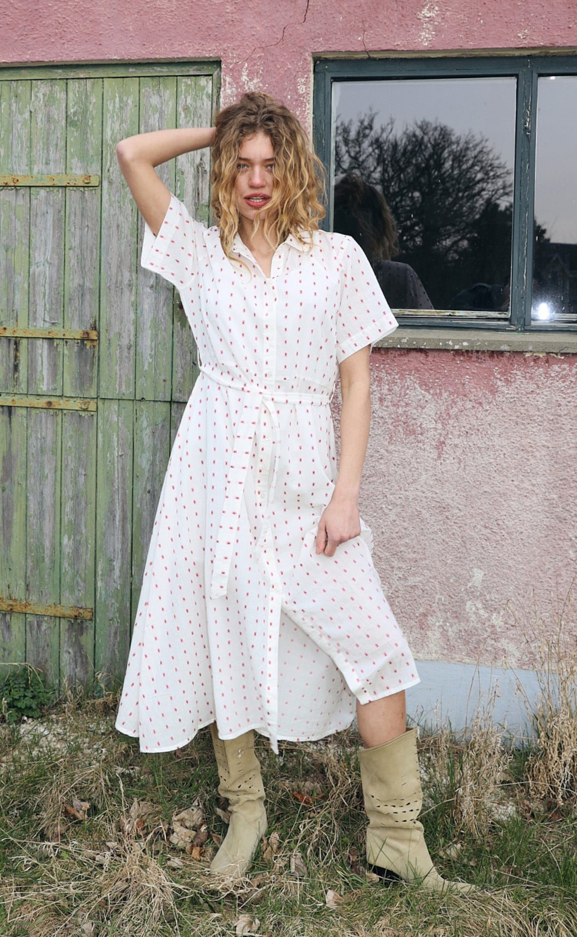 Lollys Laundry Kjole - Blakell Midi Ss - Creme