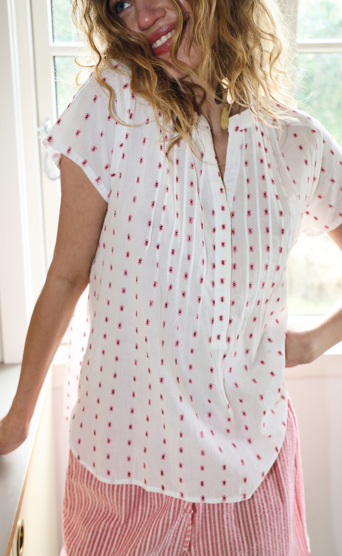 Lollys Laundry Top - Heatherll - Creme