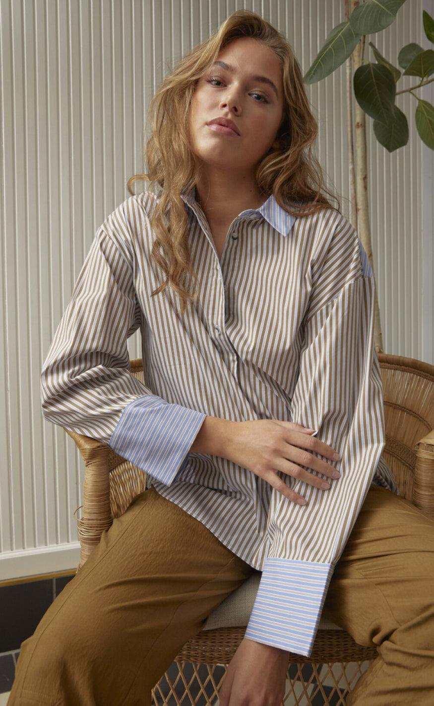 Love & Divine Bluse - Love1225-1 - Brown/blue