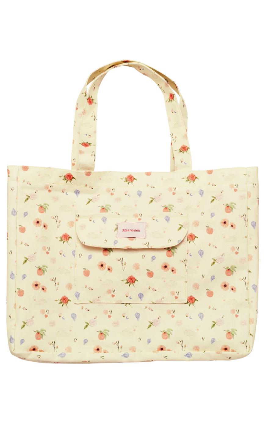 Maanesten Totebag - Big Canvas - Roses And Shells