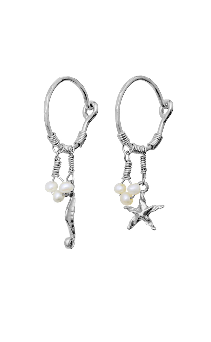 Maanesten ørering - Momi - Silver Colour